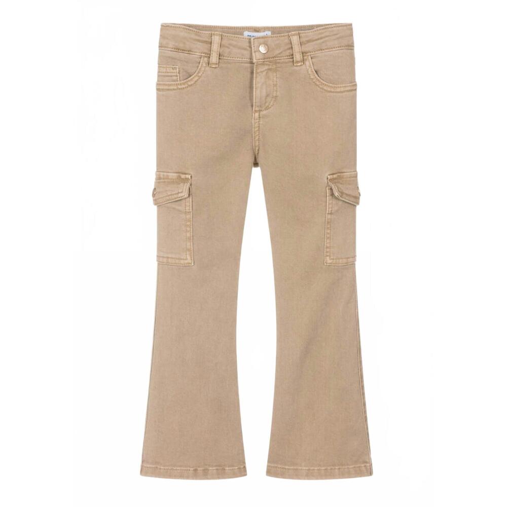 NEW MAYORAL girls' cargo flared jeans in beige